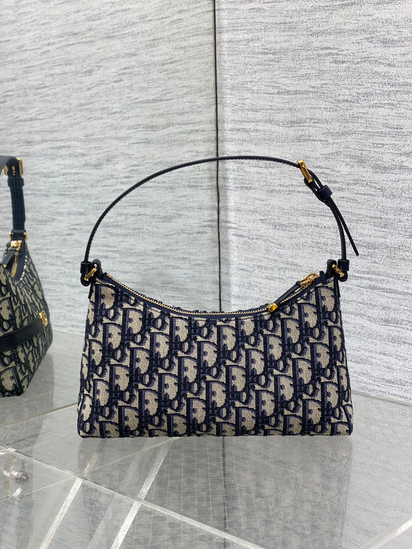 BORSA MONTAIGNE CIGALE MINI 24 IN JACQUARD DIOR OBLIQUE BLU