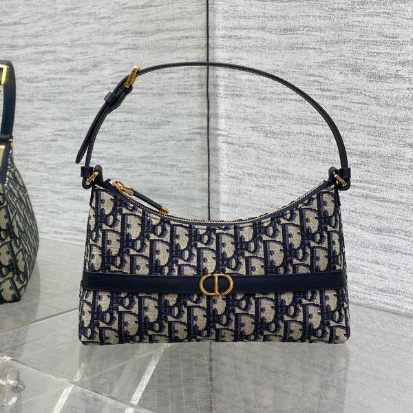 BORSA MONTAIGNE CIGALE MINI 24 IN JACQUARD DIOR OBLIQUE BLU
