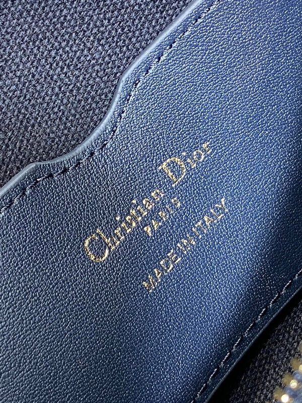BORSA MONTAIGNE CIGALE MINI 24 IN JACQUARD DIOR OBLIQUE BLU