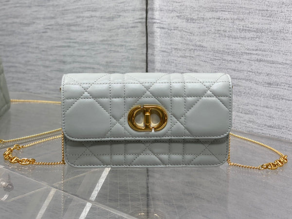 MONTAIGNE AVENUE MINI 19 BAG IN PISTACHIO GREEN CALFSKIN WITH GOLD HARDWARE