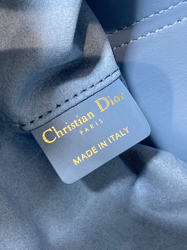 BORSA ALWAYS MINI 23 IN PELLE DI VITELLO MACROCANNAGE AZZURRO