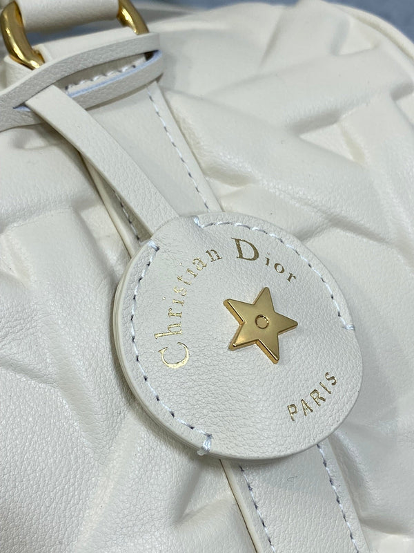 BORSA GROOVE 25 IN PELLE DI VITELLO MACROCANNAGE BIANCO CREMA CON FERRAMENTA ORO