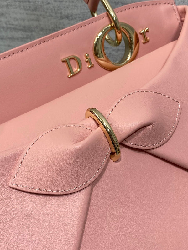 Dior 2025 Bow Bag 28cm Cuir Rose 272507