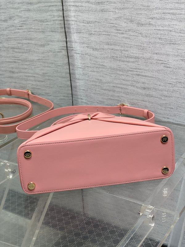 Dior 2025 Bow Bag 28cm Cuir Rose 272507