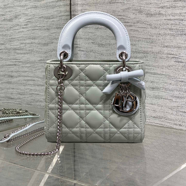 Sac Mini Lady Dior CD 2026 en agneau gris anthracite 286581