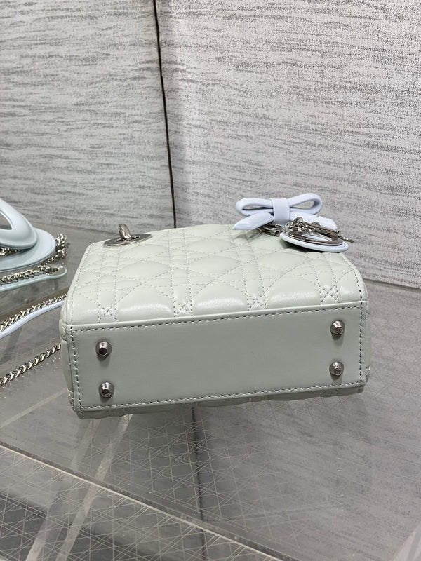 Sac Mini Lady Dior CD 2026 en agneau gris anthracite 286581