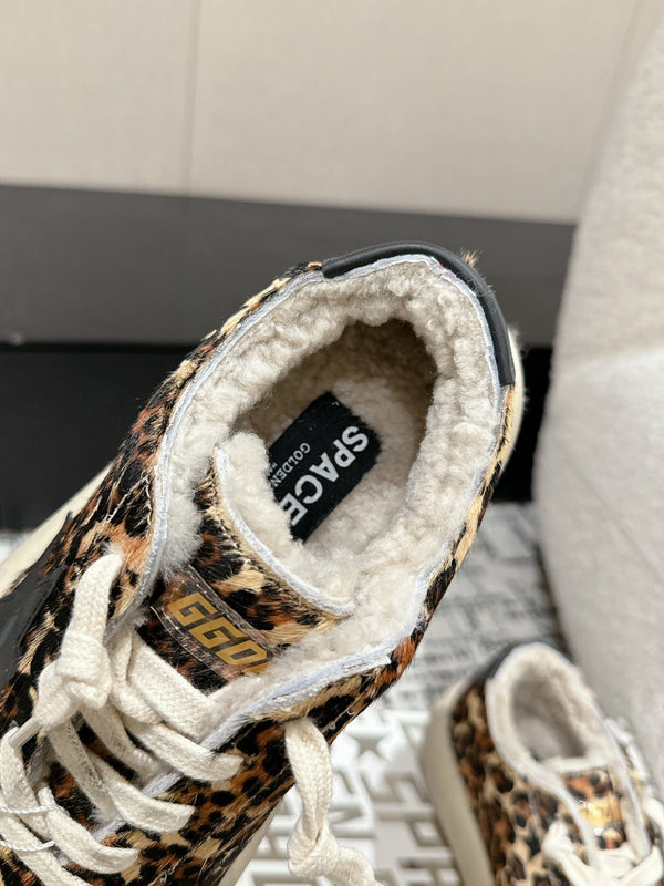 Golden Goose 2025 Sneaker Space-Star Sabot Léopard Laine Beige 141173