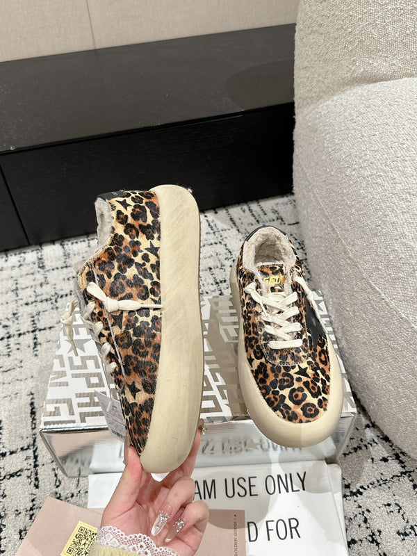 Golden Goose 2025 Sneaker Space-Star Sabot Léopard Laine Beige 141173