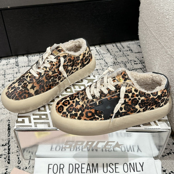 Golden Goose 2025 Sneaker Space-Star Sabot Léopard Laine Beige 141173