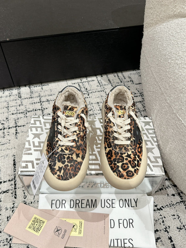 Golden Goose 2025 Sneaker Space-Star Sabot Léopard Laine Beige 141173