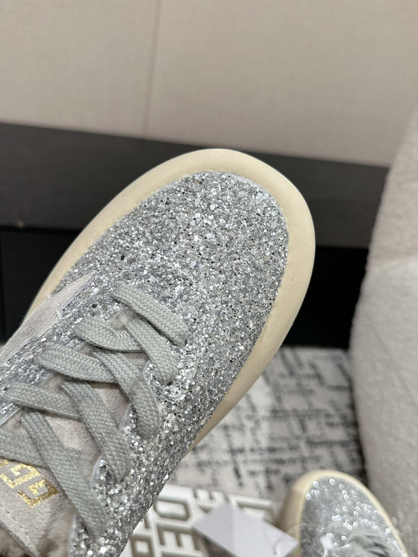 Golden Goose 2025 Space-Star Sabot Sneaker Argent Beige Paillettes Laine 141174