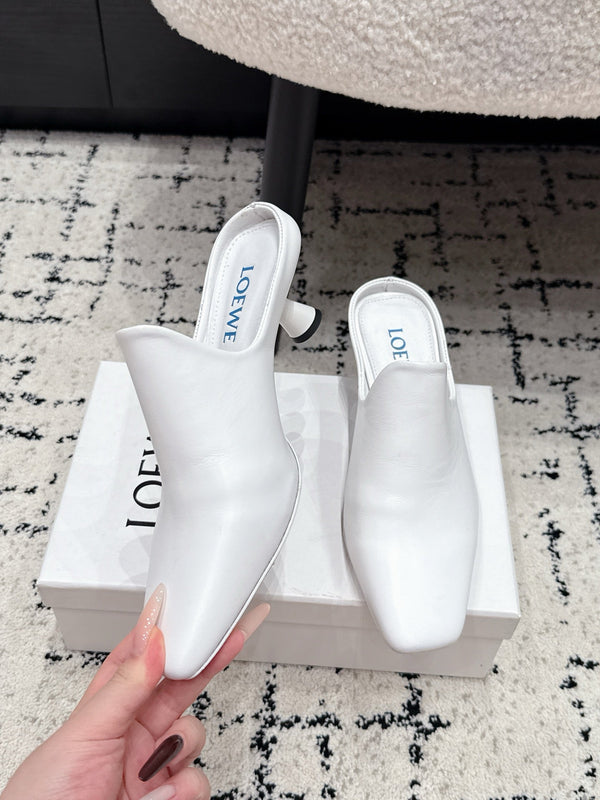 Loew Emily Mule White Lambskin 880824