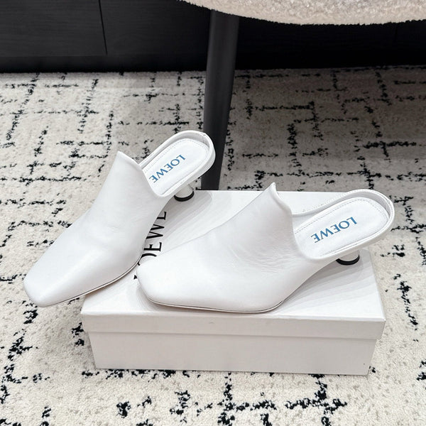 Loew Emily Mule White Lambskin 880824