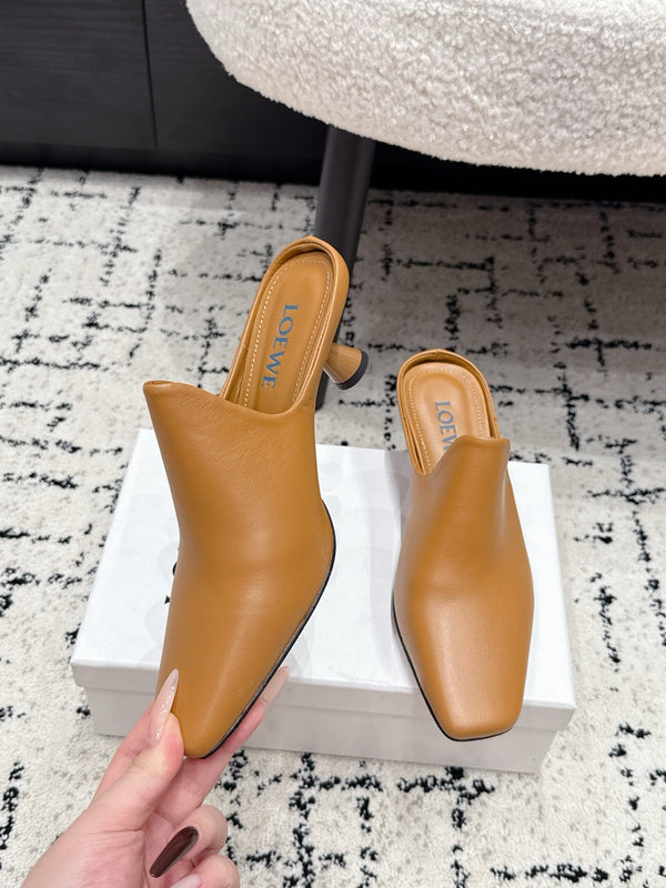 Loew Emily Mule Tan Brown Lambskin 880827