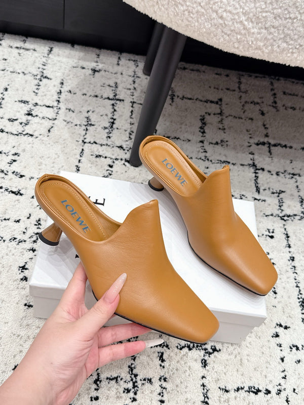Loew Emily Mule Tan Brown Lambskin 880827