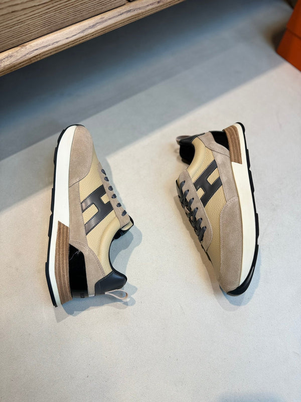 HM INTERACTIVE LACE-UP SNEAKER BEIGE CALFSKIN