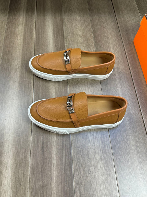 SNEAKER SLIP-ON HM GAME IN PELLE DI VITELLO OCRA