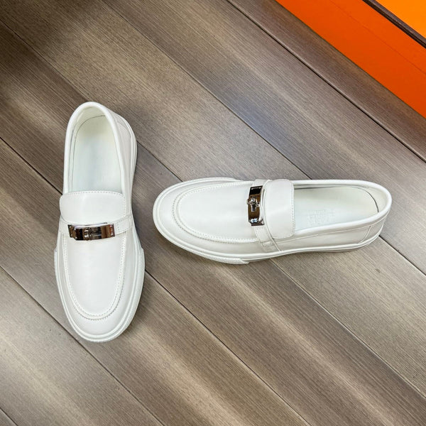 SNEAKER SLIP-ON HM GAME IN PELLE DI VITELLO BIANCA