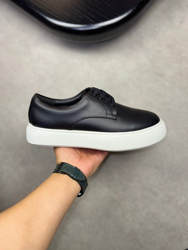 HM Men's Eveil Derby Shoe Black Tumbled Calfskin