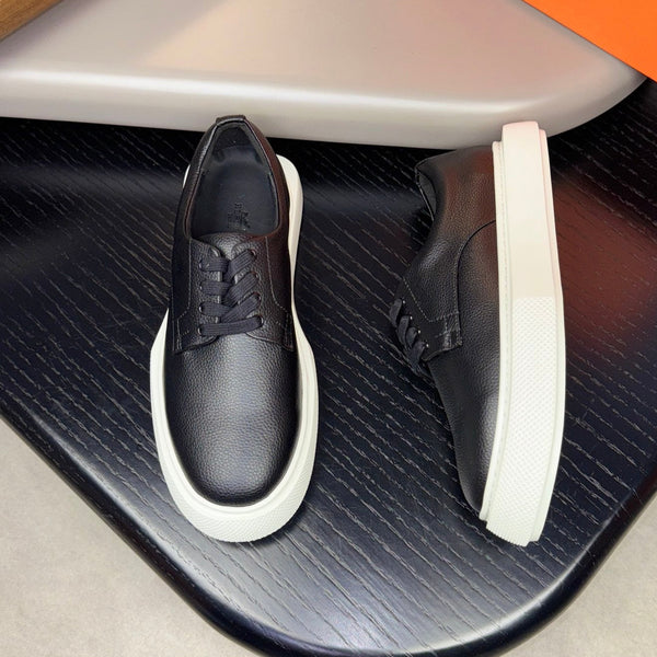 HM Men's Eveil Derby Shoe Black Tumbled Calfskin