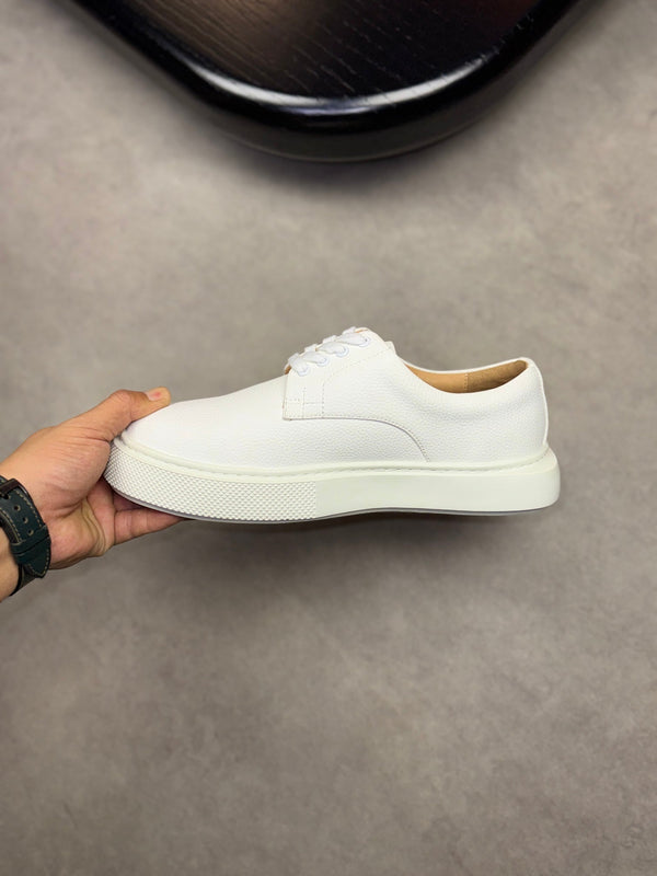 HM Men's Eveil Derby Shoe White Calfskin 538667