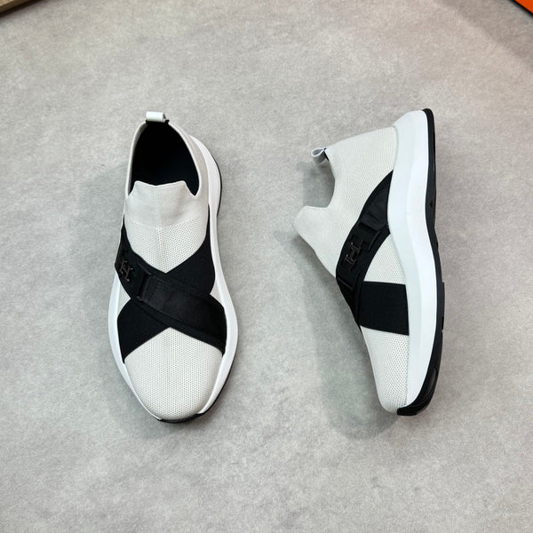 Sneaker slip-on da uomo HM in tessuto lavorato a maglia nero 643377