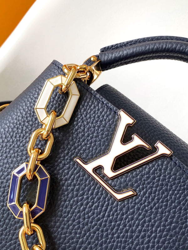 Capucines BB 21cm Bag Royal Blue Cowhide 251675