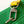 SHOPPER BAG 23 IN GREEN YELLOW CALFSKIN EMBROIDERED LOGO