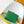 SHOPPER BAG 23 IN GREEN YELLOW CALFSKIN EMBROIDERED LOGO