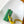 SHOPPER BAG 23 IN GREEN YELLOW CALFSKIN EMBROIDERED LOGO