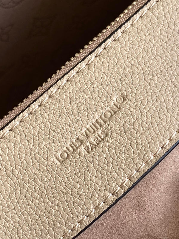 LV M12140 Flore Handbag 28cm Galet Gray Monogram Perforated Cowhide