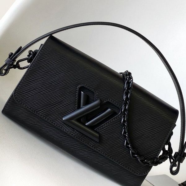 Borsa LV Twist West 23,5 cm in pelle nera 252678
