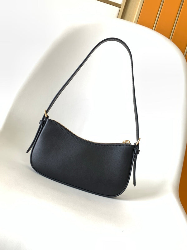 LV M25784 Pochette LV Bloom with Charm 23cm Black Calfskin GHW