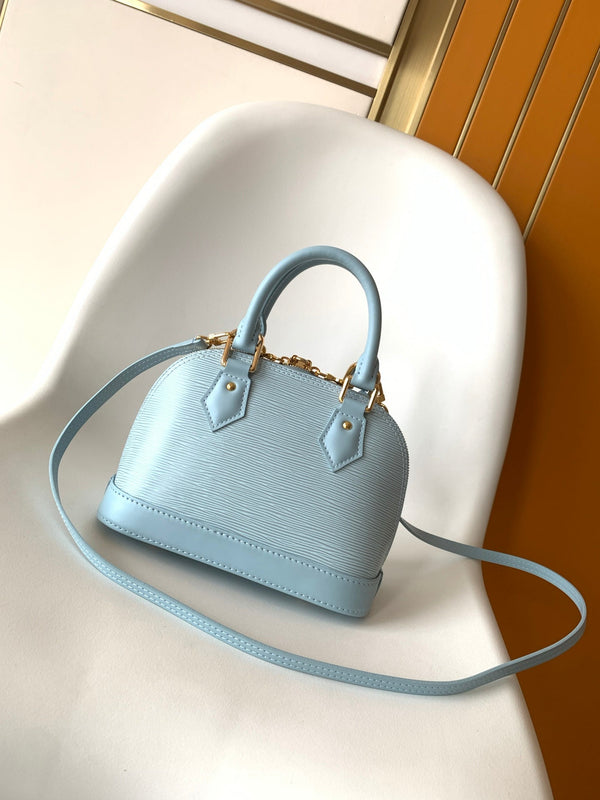 LV x TM Alma BB M13670 Handbag 23.5cm Light Blue Epi Grained Cowhide