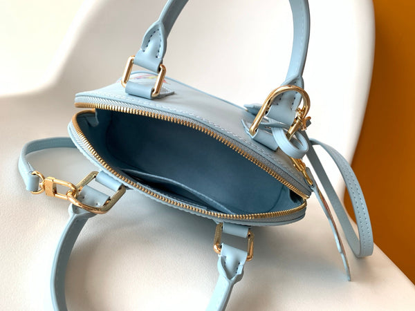 LV x TM Alma BB M13670 Handbag 23.5cm Light Blue Epi Grained Cowhide