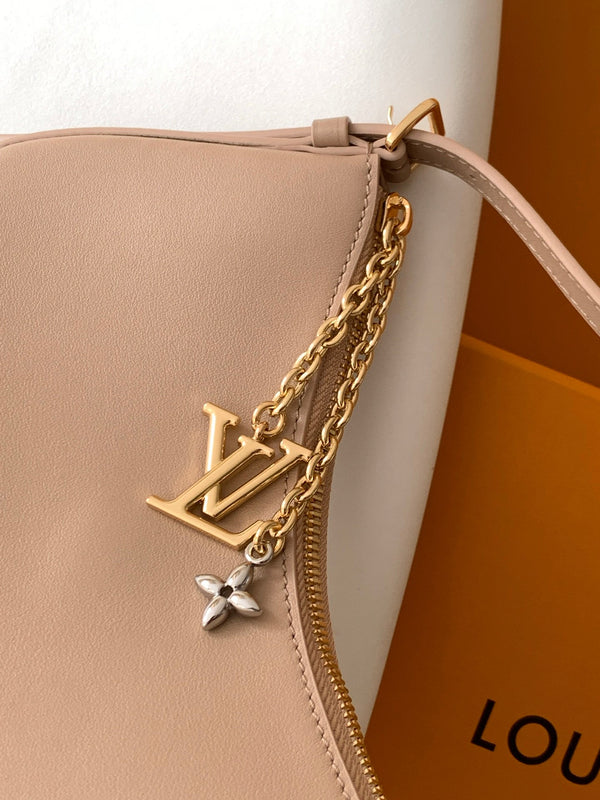 LV M25784 Pochette LV Bloom with Charm 23cm Beige Calfskin GHW