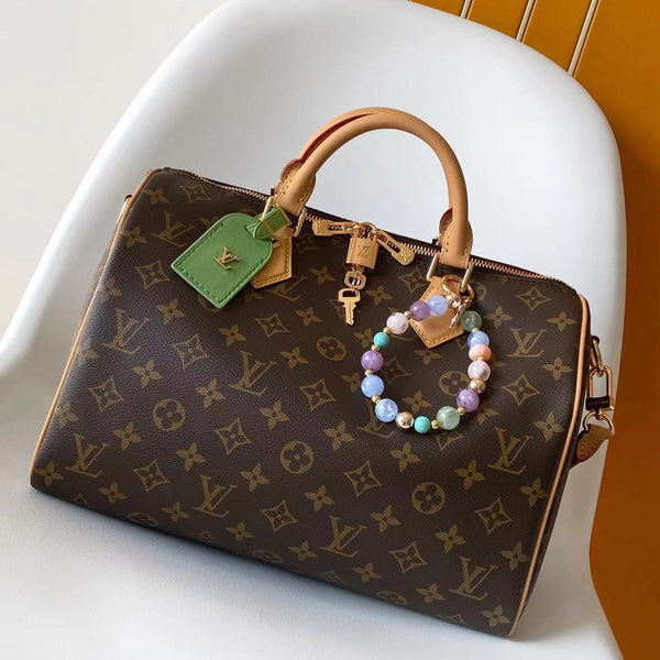 LV Speedy Soft 30 Boho Brown Green Monogram Canvas GHW