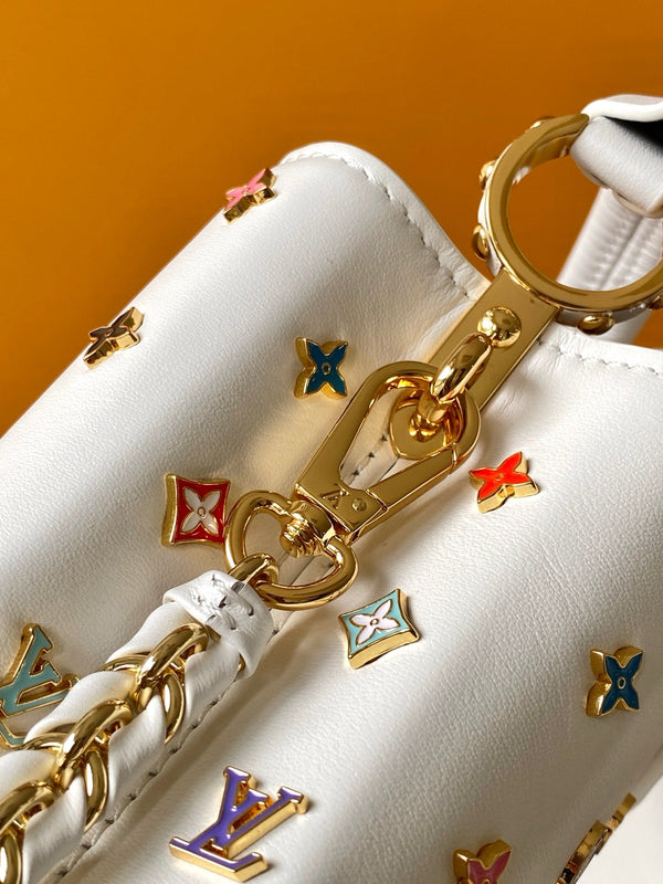 LV x TM Capucines Mini 21cm White Taurillon Cowhide & Metallic Studs GHW