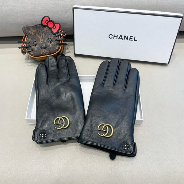DOUBLE G GLOVES IN BLACK LAMBSKIN 370906
