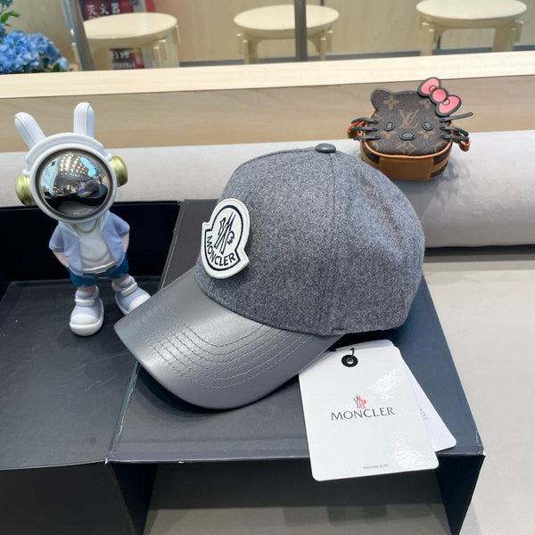 BERRETTO DA BASEBALL IN LANA-TWEED E PELLE GRIGIO SQUALO 428239 