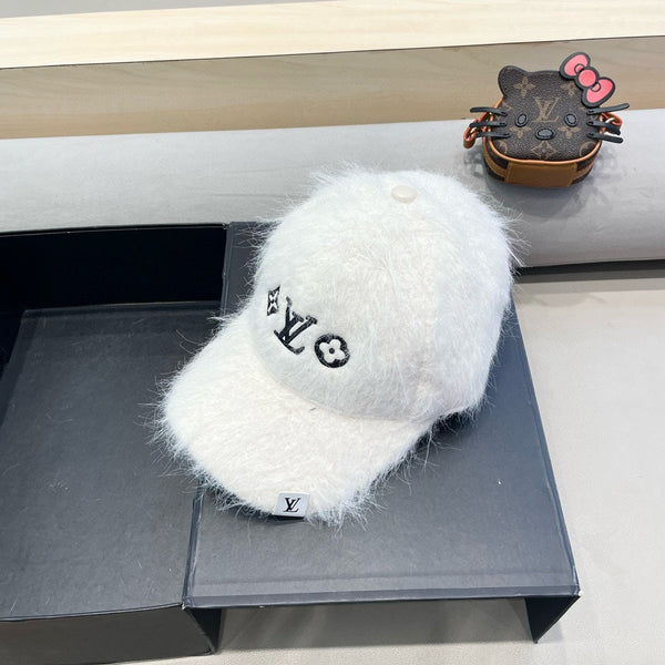 CAPPELLINO DA BASEBALL IN PELLICCIA DI CONIGLIO BIANCO 434935 