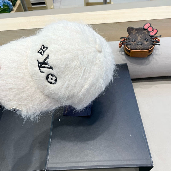 CAPPELLINO DA BASEBALL IN PELLICCIA DI CONIGLIO BIANCO 434935 