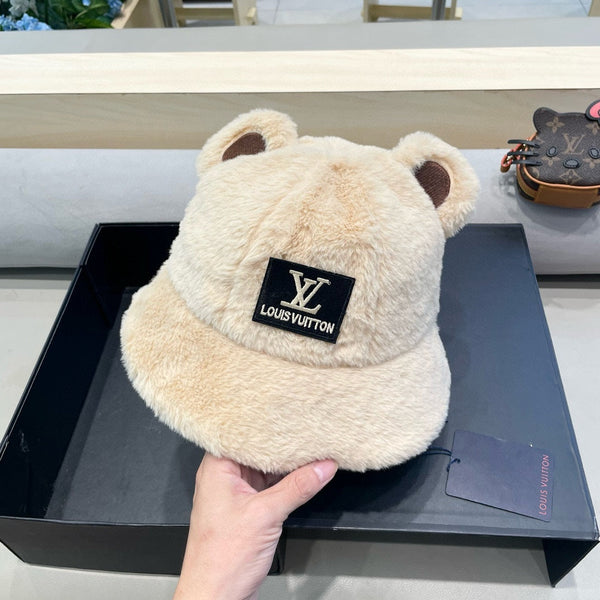 CAPPELLO A SECCHIELLO IN LANA BEIGE E PELLICCIA DI AGNELLO 434942 