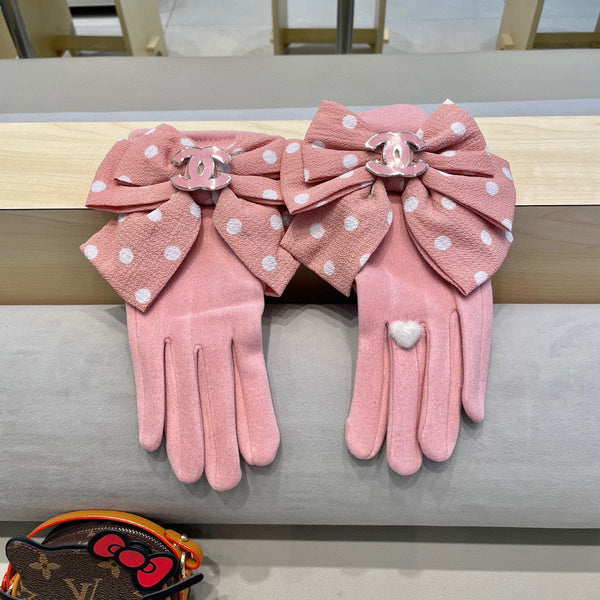 GLOVES IN ROSE PINK MIX WHITE WOOL 454574