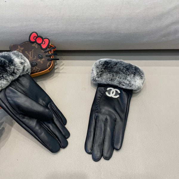 GLOVES IN BLACK LAMBSKIN WITH RABBIT FUR 463787