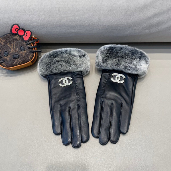 GLOVES IN BLACK LAMBSKIN WITH RABBIT FUR 463787