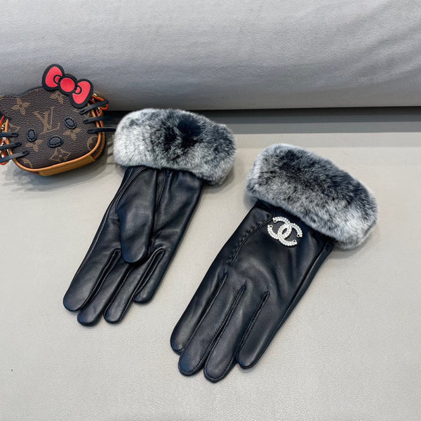 GLOVES IN BLACK LAMBSKIN WITH RABBIT FUR 463787
