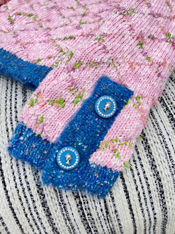 Cardigan CC 2025 Laine Rose Bleu 325890