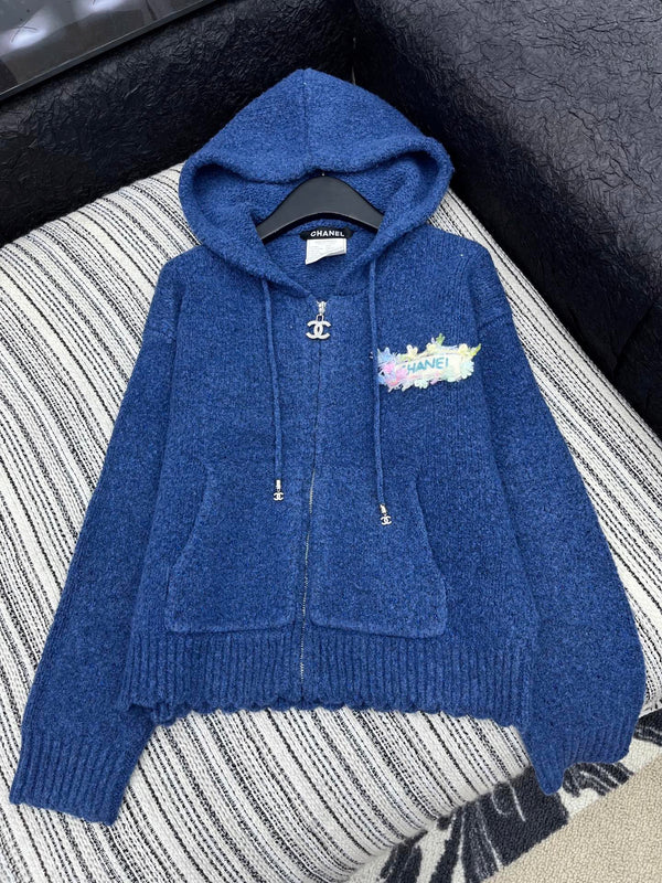 CC 2025 Veste à Capuche Laine Bleue 325888