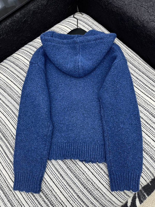 CC 2025 Veste à Capuche Laine Bleue 325888